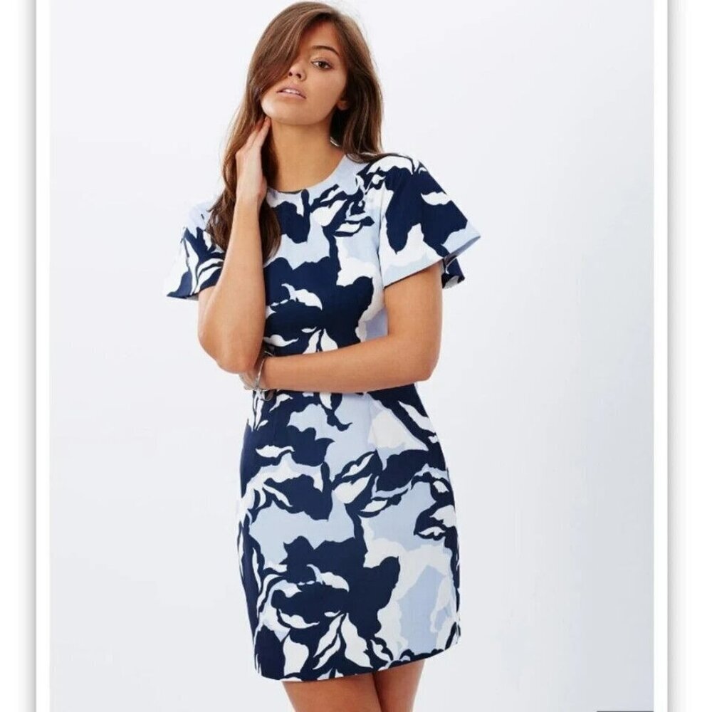 Keepsake The Label Womens Size XS Navy Camouflage Floral Wasting Time Dress New